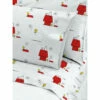 Peanuts Snoopy And Woodstock Portuguese Cotton Percale Sheet Set White