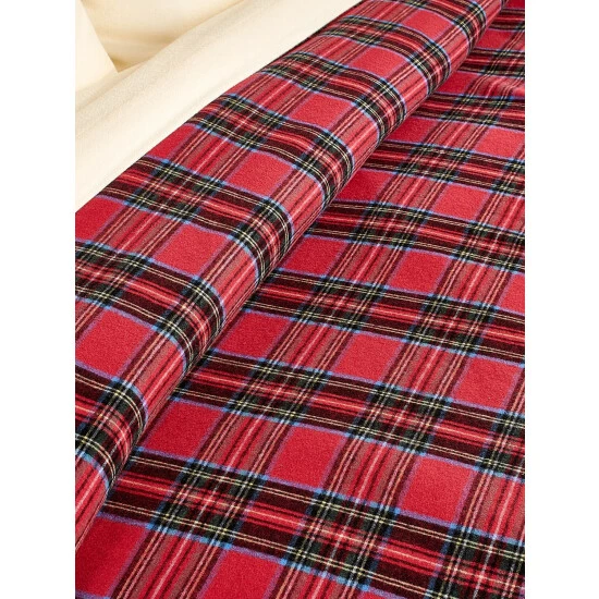 Vermont Country Store Portuguese Cotton Flannel Sheet Blanket White/blue Stripe - Image 2