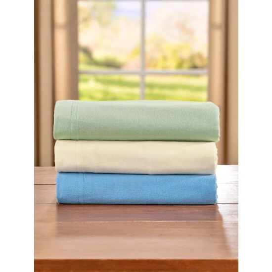 Vermont Country Store Portuguese Cotton Flannel Sheet Blanket White/blue Stripe - Image 3