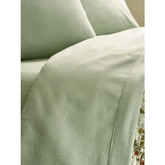 Vermont Country Store Portuguese Cotton Flannel Sheet Blanket White/blue Stripe - Image 9