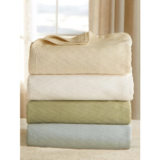 Vermont Country Store Constant Comfort Blanket Or Throw Natural - Image 5