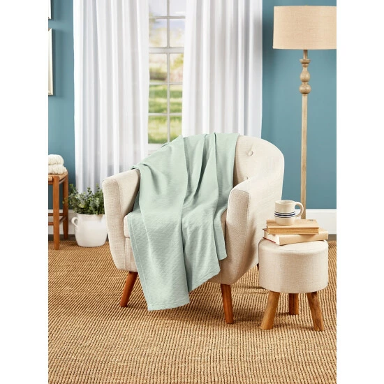 Vermont Country Store Constant Comfort Blanket Or Throw Natural - Image 7