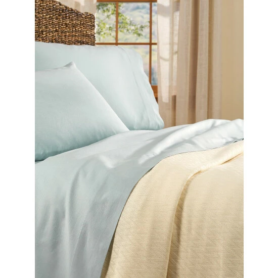 Vermont Country Store Constant Comfort Blanket Or Throw Natural - Image 11