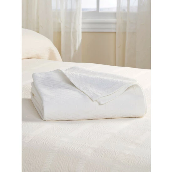 Vermont Country Store Constant Comfort Blanket Or Throw Natural - Image 12