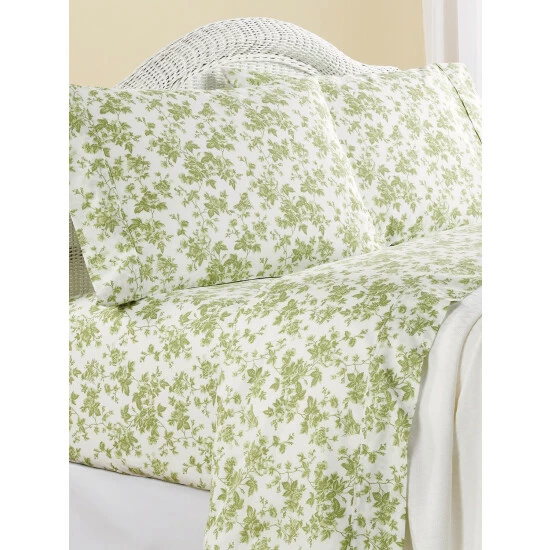 Vermont Country Store Clothesline Crisp Cotton Percale Sheet Set White - Image 2