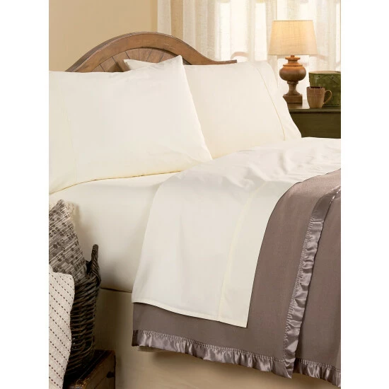 Vermont Country Store Clothesline Crisp Cotton Percale Sheet Set White - Image 3