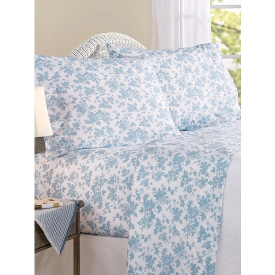 Vermont Country Store Clothesline Crisp Cotton Percale Sheet Set White - Image 4