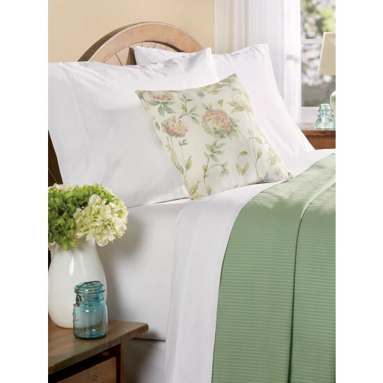 Vermont Country Store Clothesline Crisp Cotton Percale Sheet Set White - Image 6