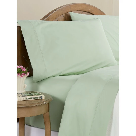 Vermont Country Store Clothesline Crisp Cotton Percale Sheet Set White - Image 8