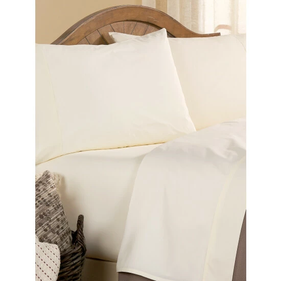 Vermont Country Store Clothesline Crisp Cotton Percale Sheet Set White - Image 12
