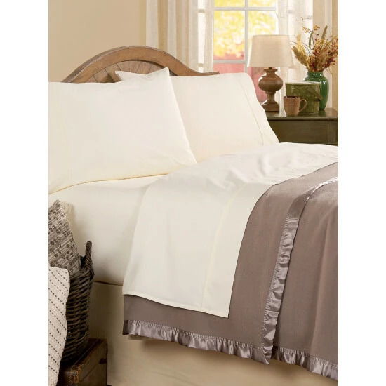 Vermont Country Store Clothesline Crisp Cotton Percale Sheet Set White - Image 13