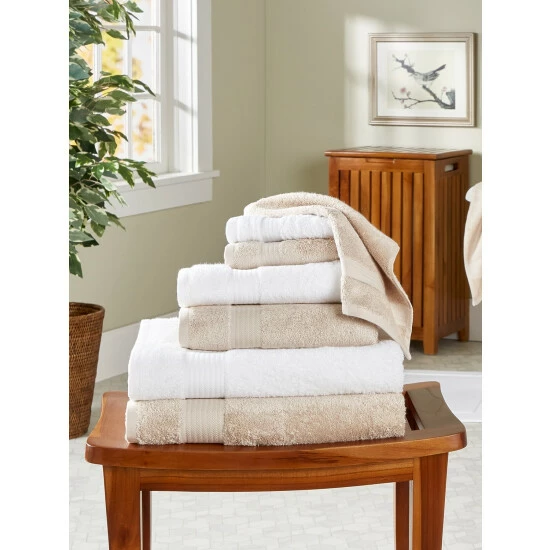 Vermont Country Store Cotton/Bamboo Open-Stock Bath Towel Collection Natural - Image 2