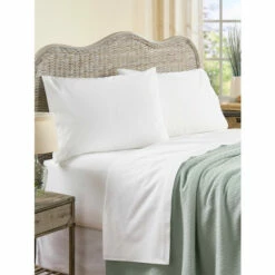Vermont Country Store Open-Stock Resin-Free Portuguese Cotton Percale Sheets White