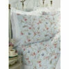 Vermont Country Store Butterfly Garden Portuguese Cotton Percale Sheet Set Light Blue