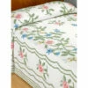 Vermont Country Store Rosalee Floral Chenille Bedspread White