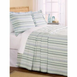 Vermont Country Store Pastel Stripe Seersucker Bedspread Or Pillow Sham