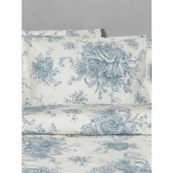 Vermont Country Store Toile Cotton Comforter Cover And Pillow Sham Set Gray