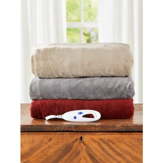 Biddeford Super-Soft Washable Electric Fleece Throw Gray - Image 3