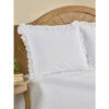 Vermont Country Store Double Ruffle Cotton Percale Comforter Cover And Pillow Sham Set White