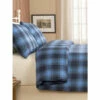 Vermont Country Store Heathered Plaid Portuguese Flannel Comforter Cover Maroon Plaid