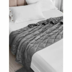 Vermont Country Store Quilted Tencel Weighted Throw Gray