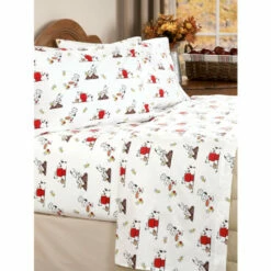 Peanuts Thanksgiving Portuguese Cotton Percale Sheet Set Ecru