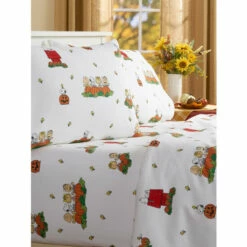 Peanuts Great Pumpkin Halloween Portuguese Cotton Flannel Sheet Set