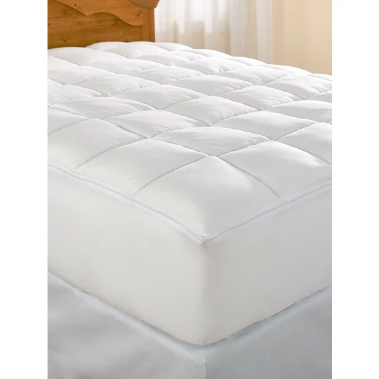 Vermont Country Store Easy-Care Zip-Off Mattress Pad White
