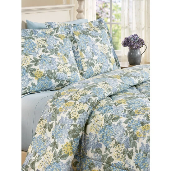 Vermont Country Store Blooming Hydrangea Comforter Or Pillow Sham Blue