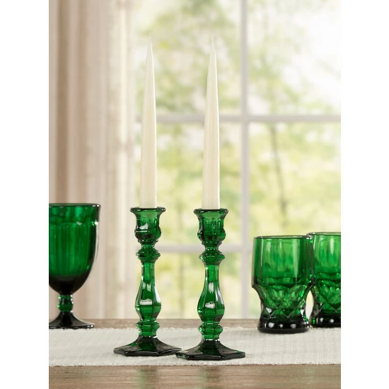 Mosser Glass Candlestick, 1 Candlestick Green - Image 6