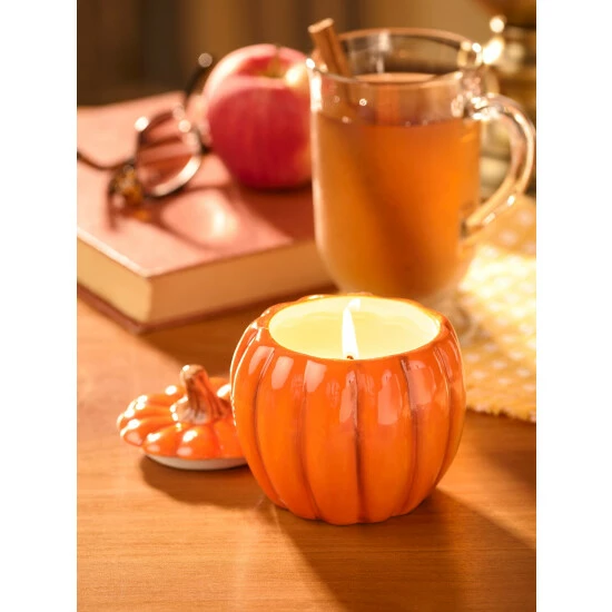 Vermont Country Store Ceramic Pumpkin Candle