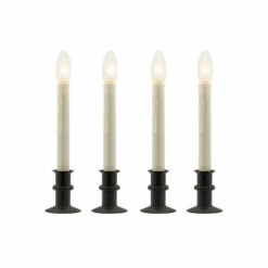 Vermont Country Store Cordless LED Slender Window Candle With Adjustable Base, Set Of 4 Brushed Nickel