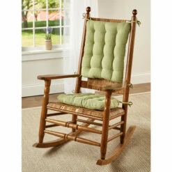 The Mountain Weavers Mountain Weave Never-Flatten Rocker Chair Pad Set, In 2 Sizes Red And White