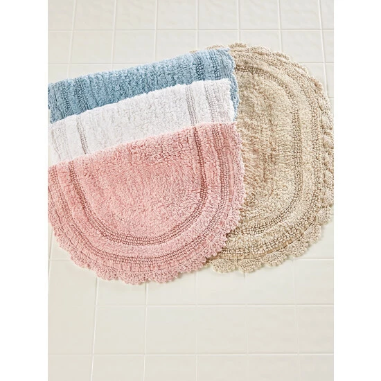 Vermont Country Store Comfort Step Bath Rug With Crocheted Border Rose - Image 2