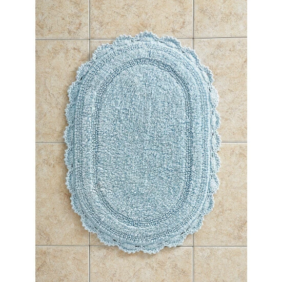 Vermont Country Store Comfort Step Bath Rug With Crocheted Border Rose - Image 5